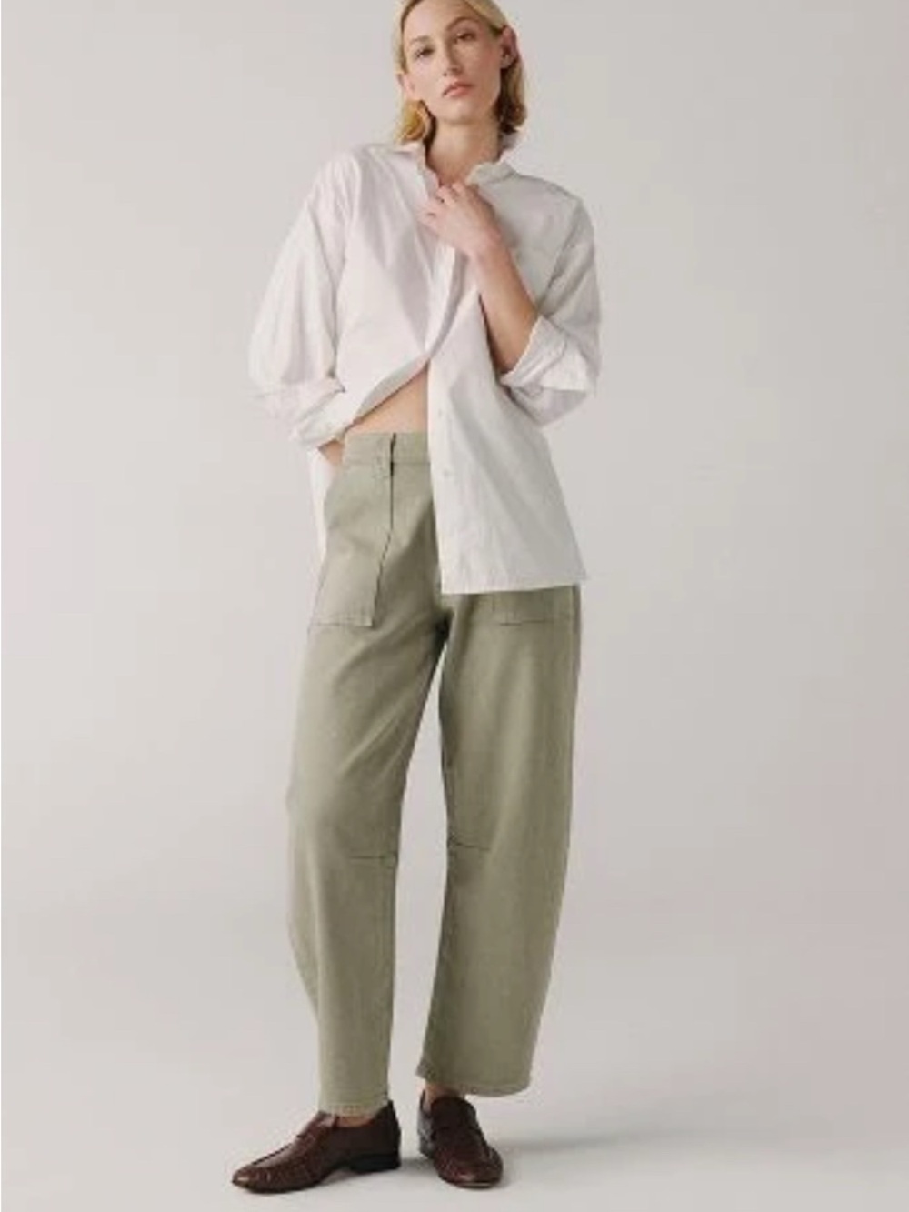Dynamite Gigi Slight Barrel leg Utility Pants in Olive